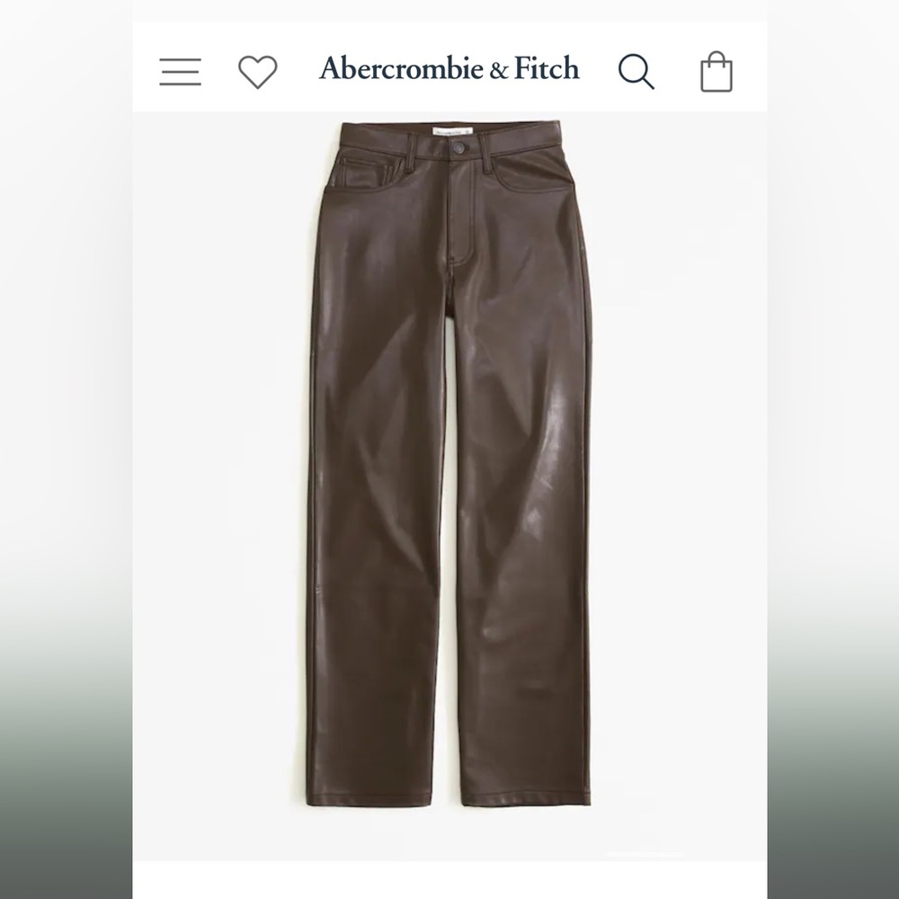 ABERCROMBIE VEGAN LEATHER PANTS 🤎